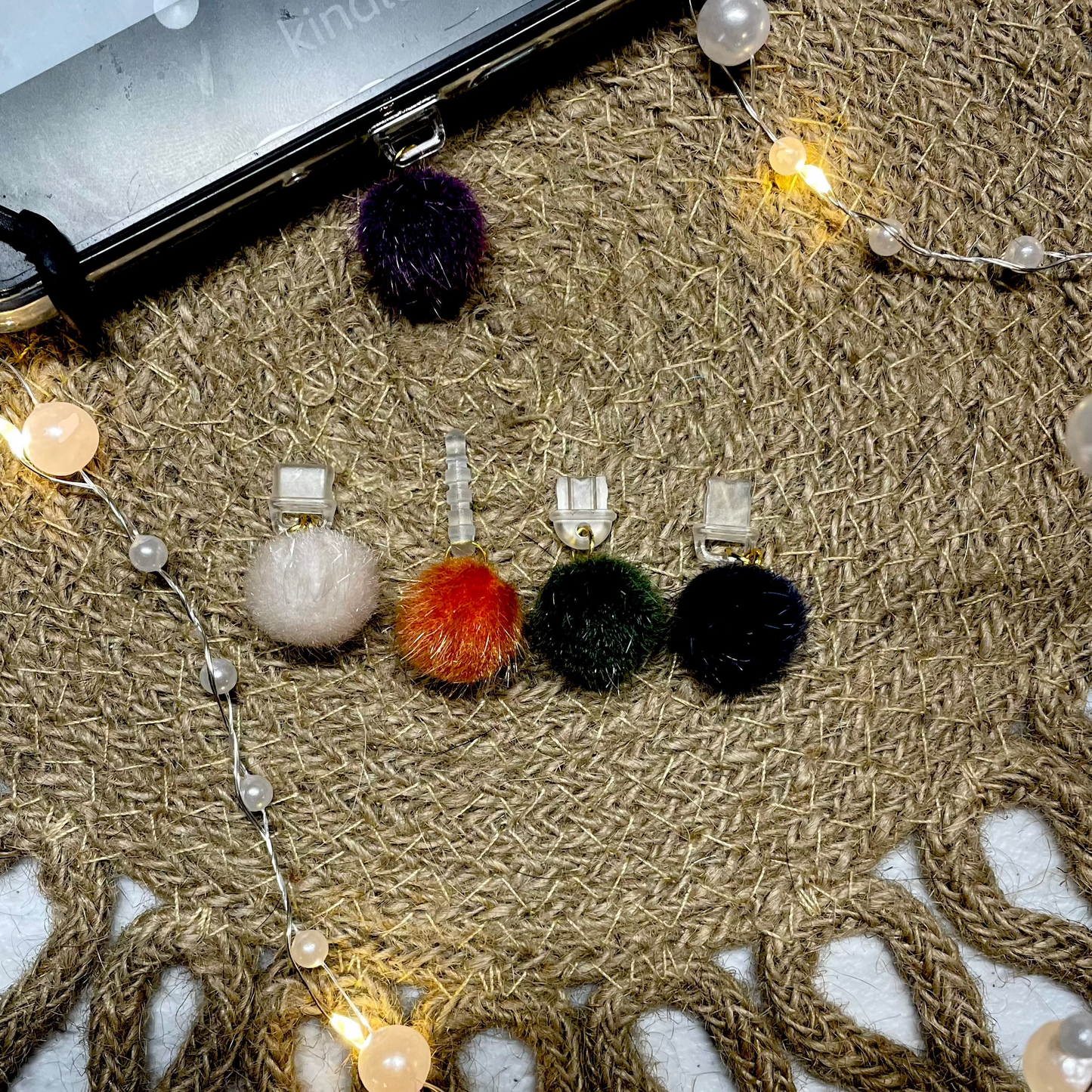 Black & Red Lips and Vampire Fangs Themed Anti-Dust Plug Charms