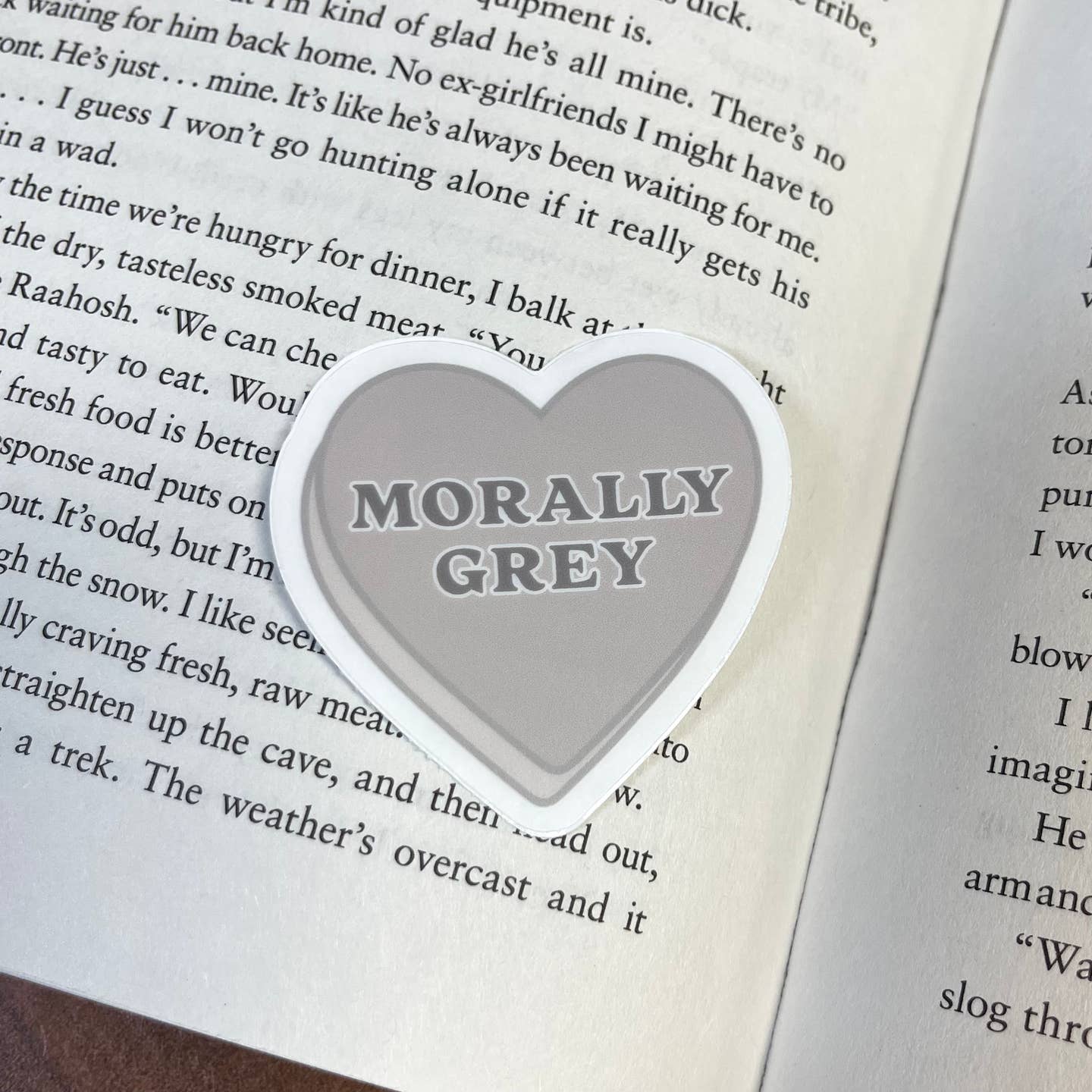 Morally Grey Candy Heart Bookish Sticker