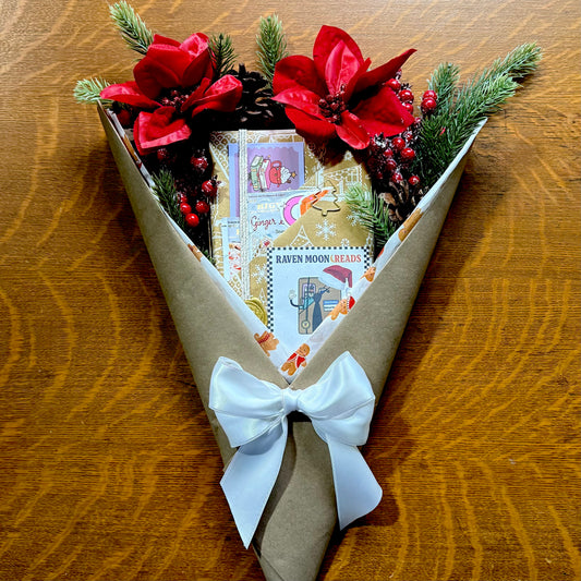 Holiday Blind Date With a Bookquet - New Curated Book Gift Wrapped Like a Bouquet Choose Genre